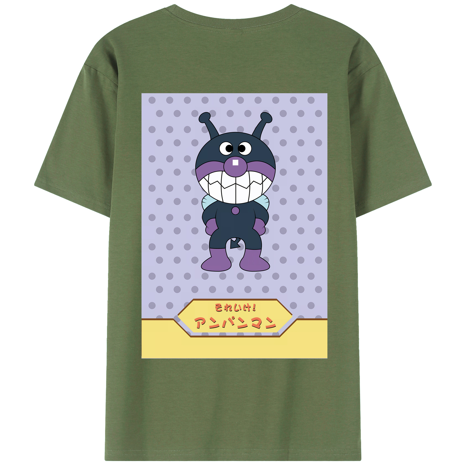 （画像用） アンパンマン Anpanman 綿100％ メンズ半袖Tシャツ（バックプリント） 通気性